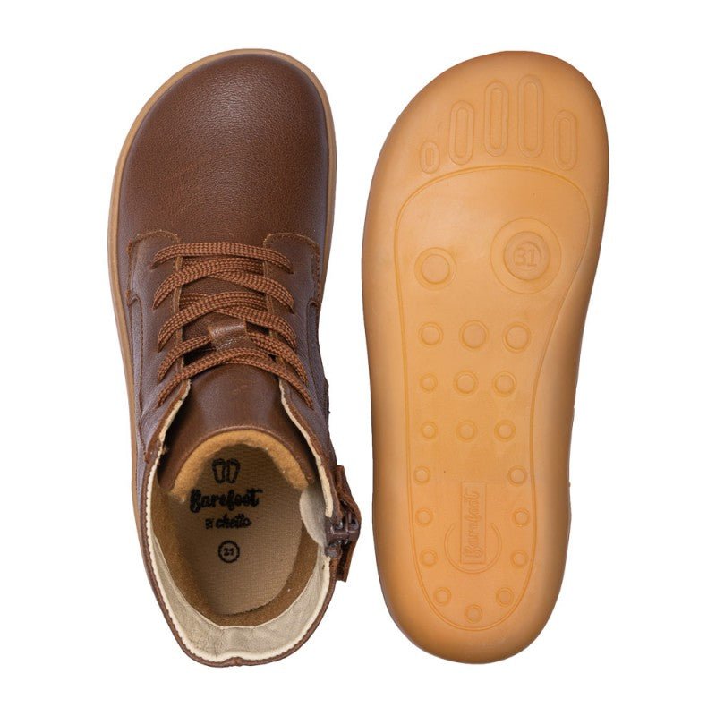 BOTÍN DE CORDONES BAREFOOT PIEL MARRÓN - CHETTO - GARÓS