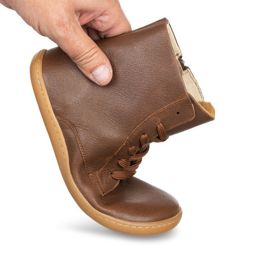 BOTÍN DE CORDONES BAREFOOT PIEL MARRÓN - CHETTO - GARÓS