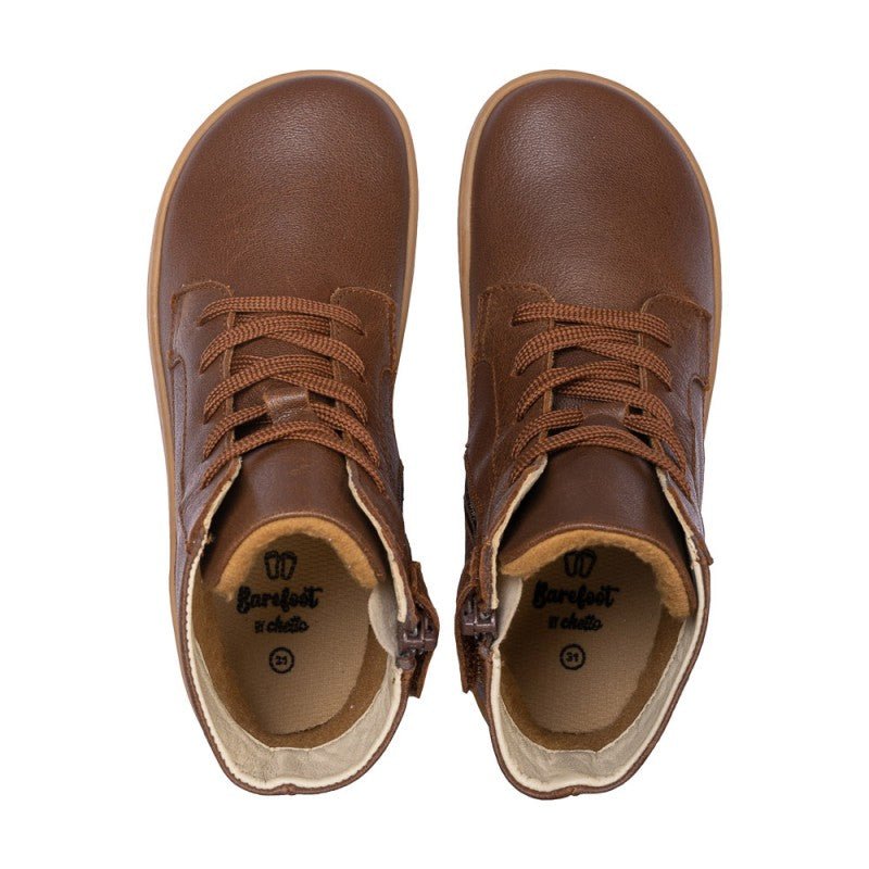 BOTÍN DE CORDONES BAREFOOT PIEL MARRÓN - CHETTO - GARÓS