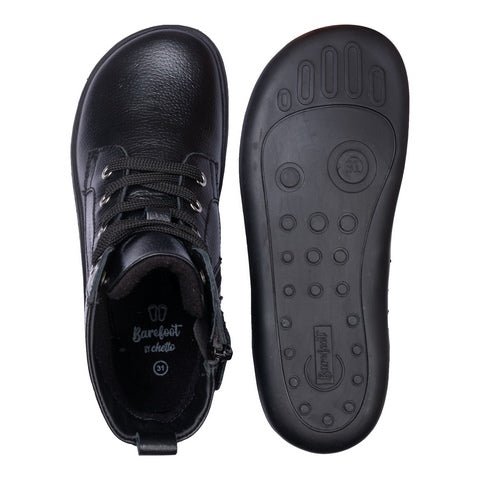 BOTÍN DE CORDONES BAREFOOT PIEL NEGRO - CHETTO - GARÓS