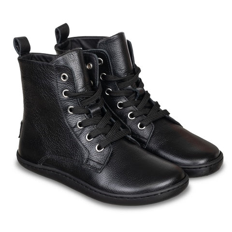 BOTÍN DE CORDONES BAREFOOT PIEL NEGRO - CHETTO - GARÓS