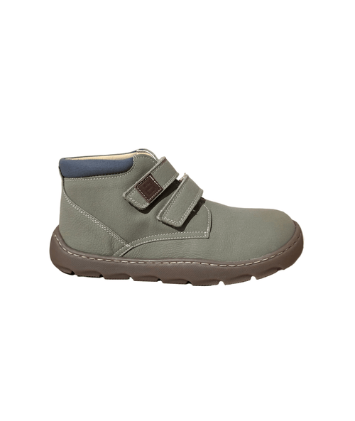 BOTÍN RESPETUOSO INFANTIL CON DOS VELCROS NOBUCK LAVABLE VERDE SALVIA - ANDANINES - GARÓS