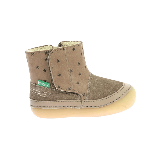 BOTINES RESPETUOSOS DE PIEL KICKERS SOKIFAUNE BEIGE ESTRELLITAS - GARÓS