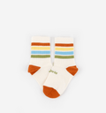 CALCETIN BAREFOOT INFANTIL ALGODÓN RAYAS MULTICOLOR NARANJA - VICTORIA - GARÓS