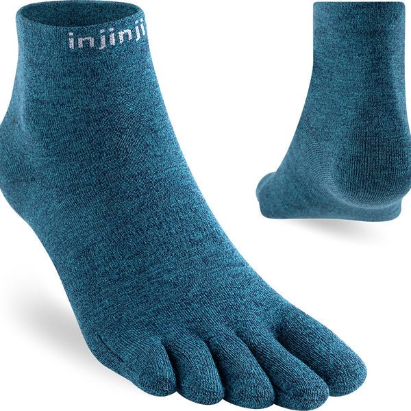 CALCETIN BAREFOOT TOBILLERO DEDOS LINER MINI-CREW AZUL OCEANO - INJINJI - GARÓS