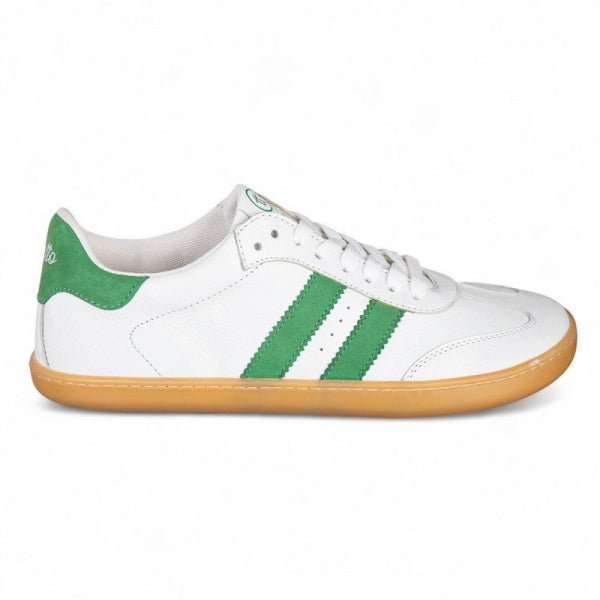 DEPORTIVA BAREFOOT ADULTO "SAMBA" PIEL BLANCO Y VERDE CON CORDONES 1125530 - CHETTO - GARÓS