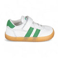 DEPORTIVA BAREFOOT BABY FREE "SAMBA" BLANCO Y VERDE CON VELCRO Y ELÁSTICO PIEL 1125500 - CHETTO - GARÓS