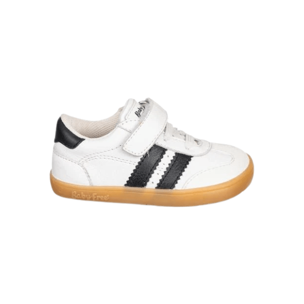 DEPORTIVA BAREFOOT BEBÉ " SAMBA" CON VELCRO Y ELÁSTICO PIEL 1125500 BLANCO Y NEGRO - CHETTOS - GARÓS