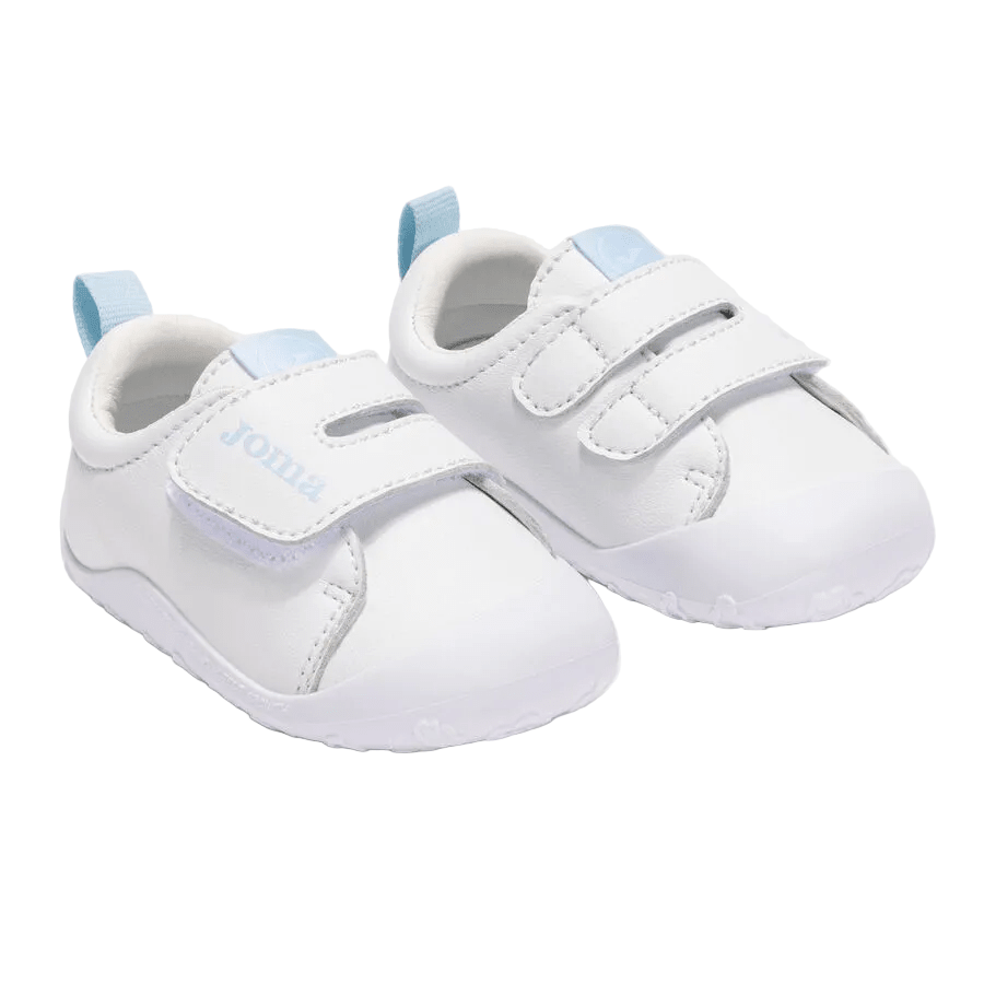 DEPORTIVA BAREFOOT BEBÉ TEDDY JR 2605 PIEL BLANCO Y AZUL - JOMA - GARÓS