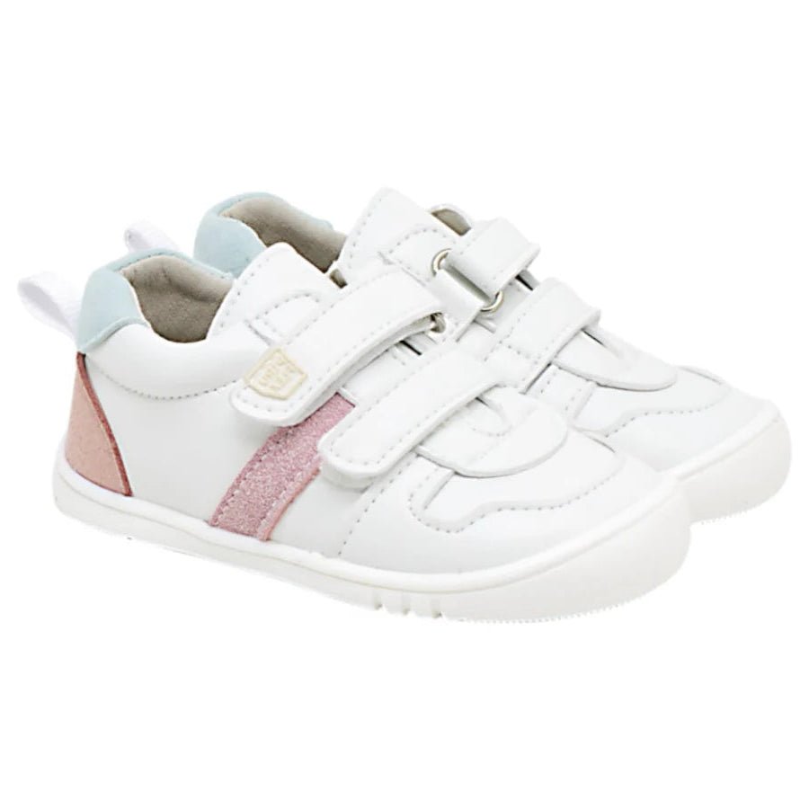 DEPORTIVA BAREFOOT DOBLE VELCRO 3002-1 MICRO BLANCO Y SERRAJE ROSA - PIRUFLEX (Copia) - GARÓS