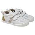 DEPORTIVA BAREFOOT DOBLE VELCRO 3002-2 MICRO BLANCO Y SERRAJE ARENA - PIRUFLEX - GARÓS