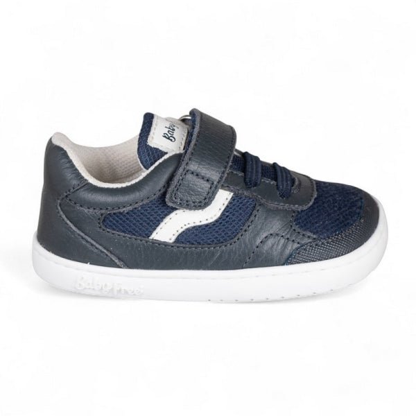 DEPORTIVA BAREFOOT INFANTIL CON VELCRO Y ELÁSTICO 1126001 PIEL Y TEJIDO AZUL MARINO - CHETTO - GARÓS