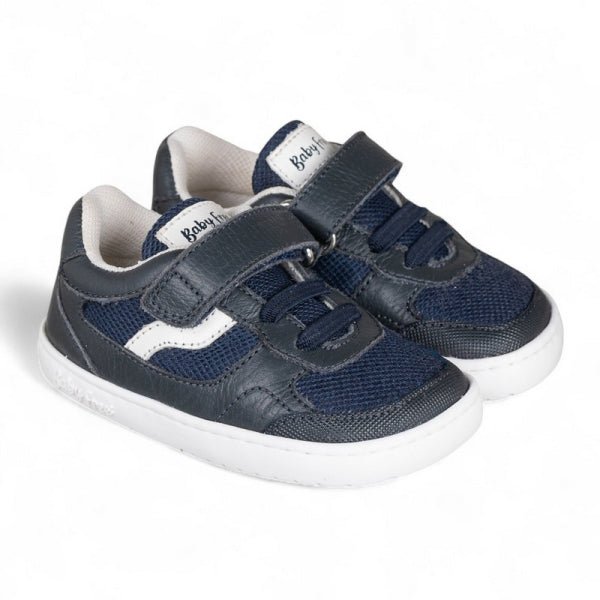 DEPORTIVA BAREFOOT INFANTIL CON VELCRO Y ELÁSTICO 1126001 PIEL Y TEJIDO AZUL MARINO - CHETTO - GARÓS