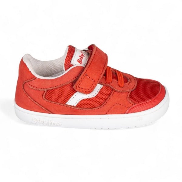 DEPORTIVA BAREFOOT INFANTIL CON VELCRO Y ELÁSTICO 1126001 PIEL Y TEJIDO ROJO - CHETTO - GARÓS
