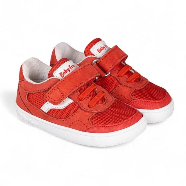 DEPORTIVA BAREFOOT INFANTIL CON VELCRO Y ELÁSTICO 1126001 PIEL Y TEJIDO ROJO - CHETTO - GARÓS
