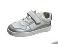 DEPORTIVA BAREFOOT INFANTIL CON VELCRO Y ELASTICO 5005-3 MICRO BLANCO Y PLATA- PIRUFLEX - GARÓS