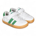 DEPORTIVA BAREFOOT JUNIOR "SAMBA" BLANCO Y VERDE CON VELCRO Y ELÁSTICO 1125530 PIEL - CHETTO - GARÓS