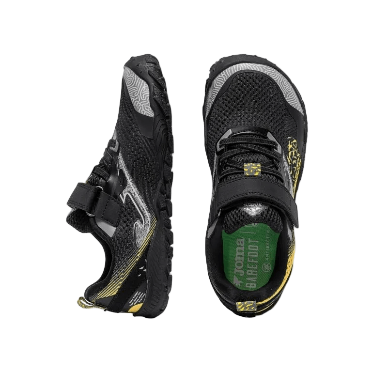 DEPORTIVA BAREFOOT JUNIOR VELCRO Y ELÁSTICO TUNDRA 2601 NEGRO - JOMA - GARÓS