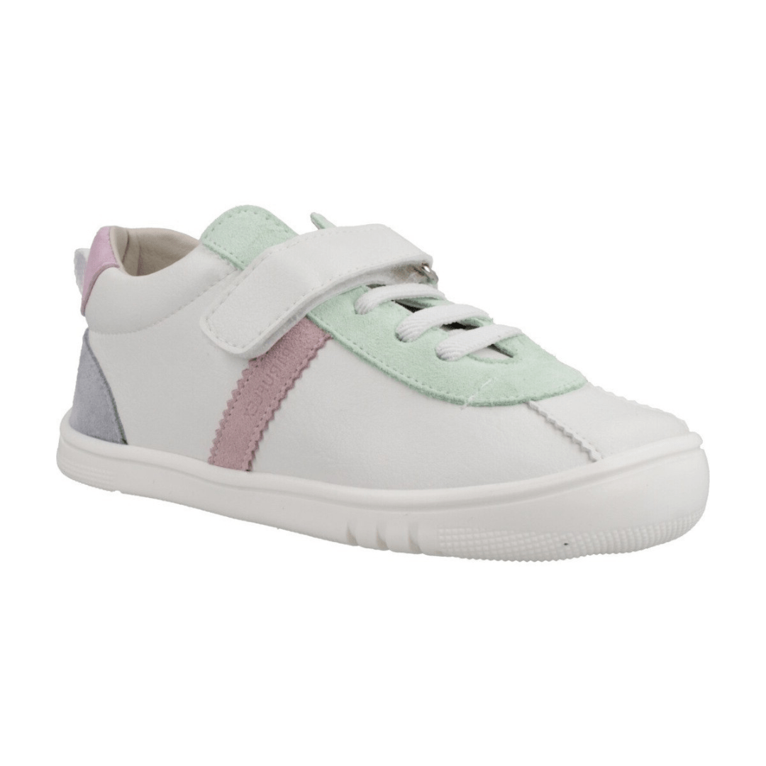 DEPORTIVA BAREFOOT MICRO Y SERRAJE PIRUFLEX PF411 - 1 BLANCA Y TURQUESA - GARÓS