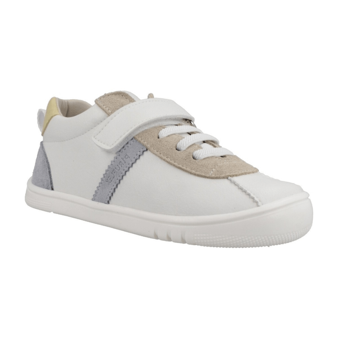 DEPORTIVA BAREFOOT MICRO Y SERRAJE PIRUFLEX PF411 - 2 BLANCA Y GRIS - GARÓS