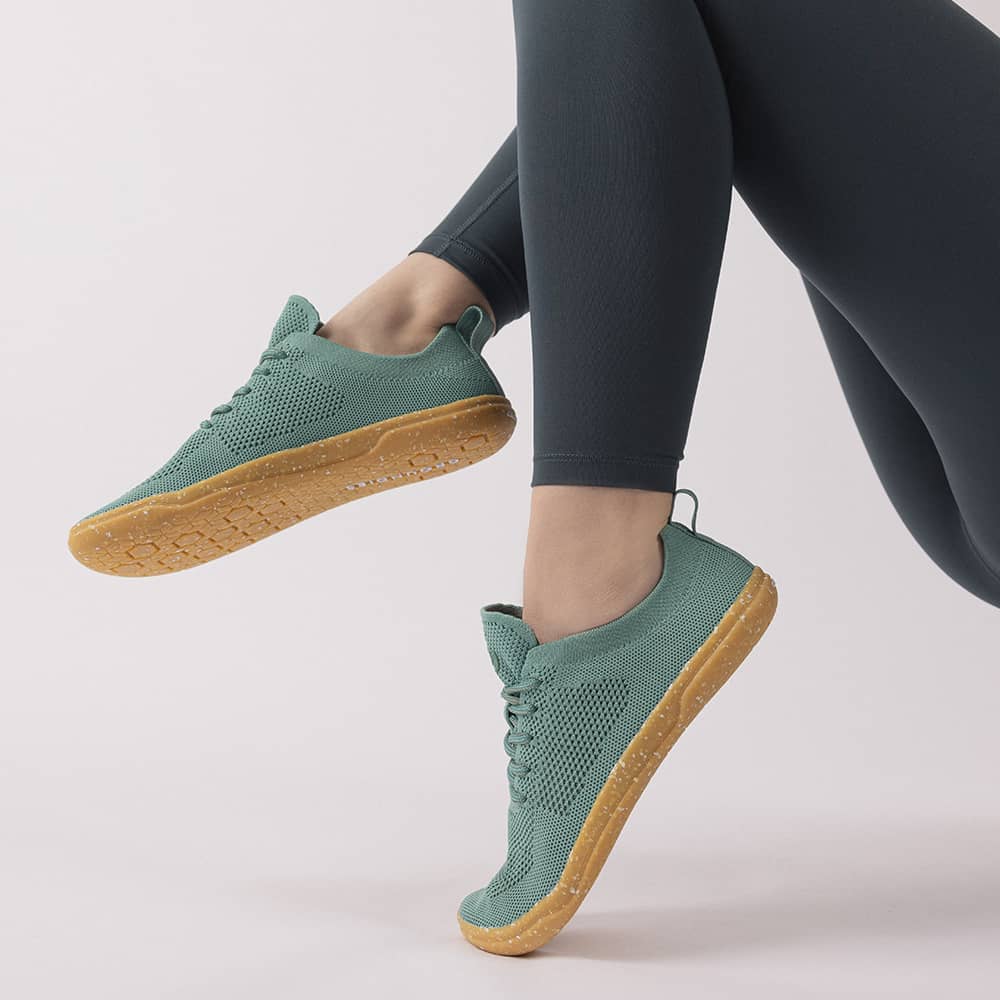 DEPORTIVA BAREFOOT MUJER ACTIVE KNIT VERDE - GROUNDIES - GARÓS