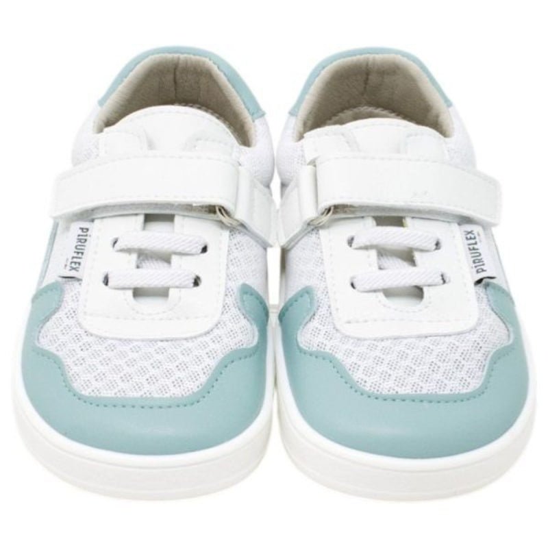 DEPORTIVA BAREFOOT REJILLA CON VELCRO Y ELASTICO 5000-1 MICRO BLANCO Y AZUL - PIRUFLEX - GARÓS