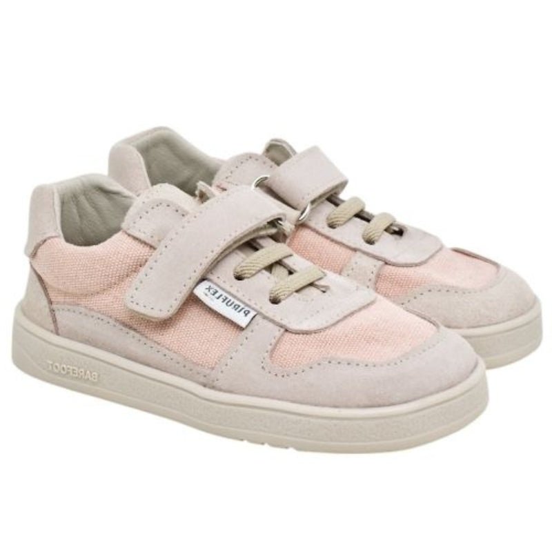 DEPORTIVA BAREFOOT VELCRO Y ELASTICO 5004-4 LONA ECOWORLD Y SERRAJE ROSA - PIRUFLEX - GARÓS
