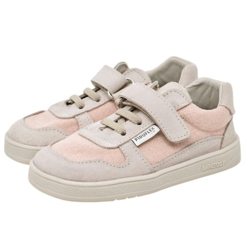 DEPORTIVA BAREFOOT VELCRO Y ELASTICO 5004 - 4 LONA ECOWORLD Y SERRAJE ROSA - PIRUFLEX - GARÓS