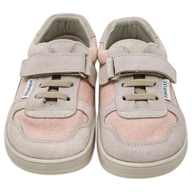 DEPORTIVA BAREFOOT VELCRO Y ELASTICO 5004-4 LONA ECOWORLD Y SERRAJE ROSA - PIRUFLEX - GARÓS