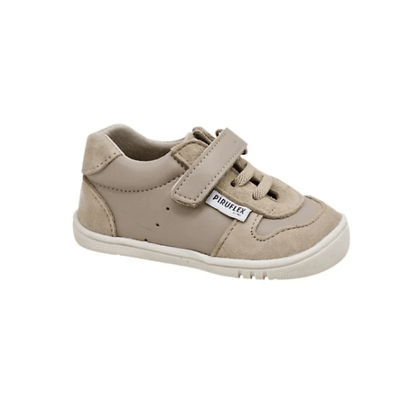 DEPORTIVA BAREFOOT VELCRO Y ELASTICO PF199 - 5 MICRO Y SERRAJE MARFIL - PIRUFLEX - GARÓS