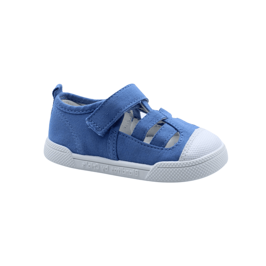 DEPORTIVA CANGREJERA INFANTIL LONA BLANDITOS LIMÓN AZUL - GARÓS