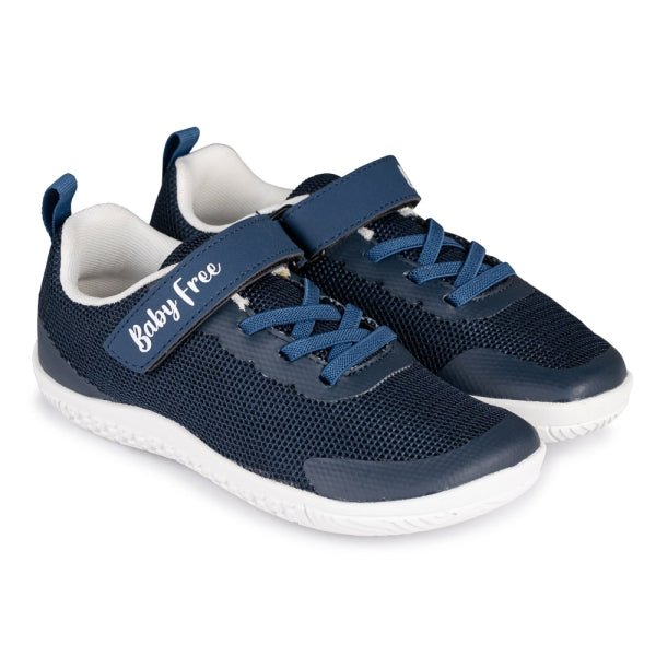 DEPORTIVA COLEGIAL BAREFOOT JUNIOR CON CORDÓN ELÁSTICO Y VELCRO 50000 MESH AZUL MARINO - CHETTO - GARÓS
