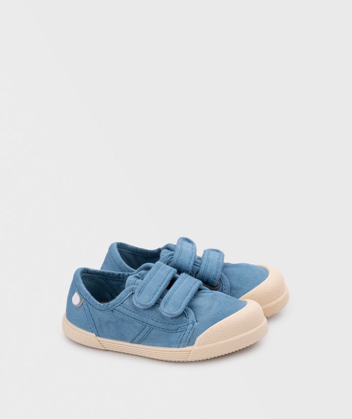 DEPORTIVA INFANTIL BAREFOOT MEDIUM LONA VELCRO AZUL JEANS - IGOR - GARÓS