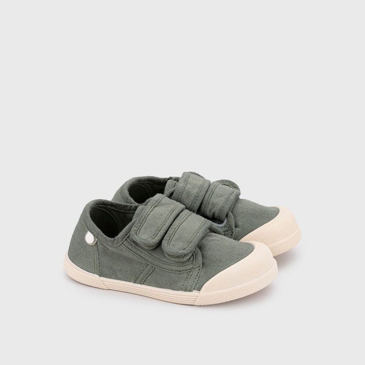 DEPORTIVA INFANTIL BAREFOOT MEDIUM LONA VELCRO VERDE KAKI - IGOR - GARÓS