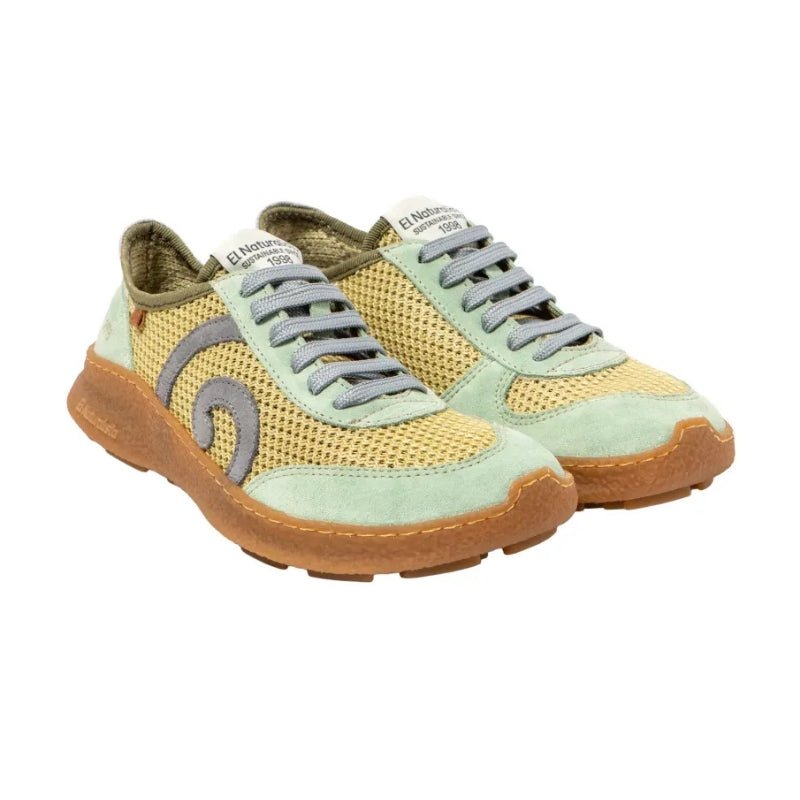 DEPORTIVA PERFORADA BAREFOOT N5435C OROEL PIEL Y TEJIDO VERDE - EL NATURALISTA - GARÓS