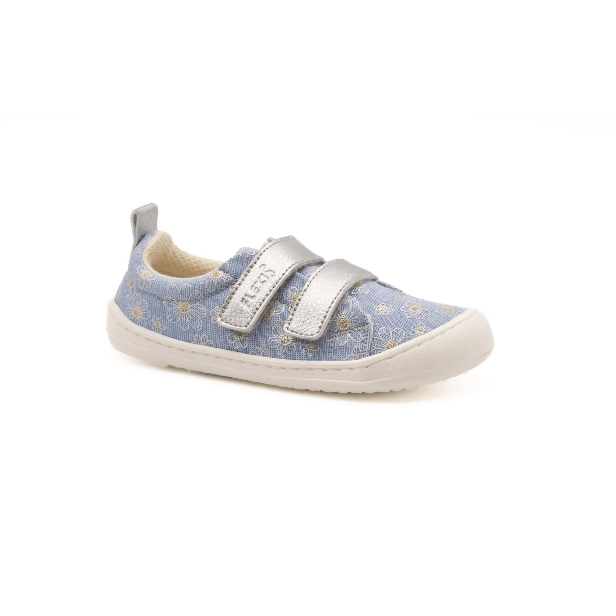 Deportiva respetuosa de lona flexi nens azul margaritas