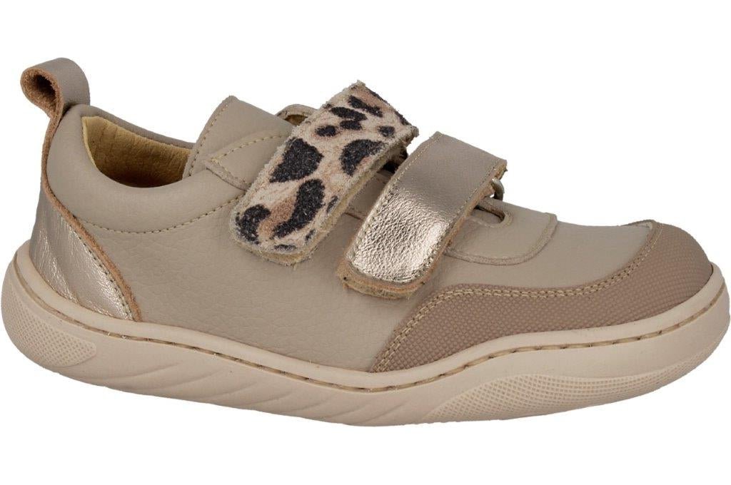 DEPORTIVA RESPETUOSA JUNIOR CON DOS VELCROS PIEL BEIGE Y LEOPARDO - ANDANINES - GARÓS
