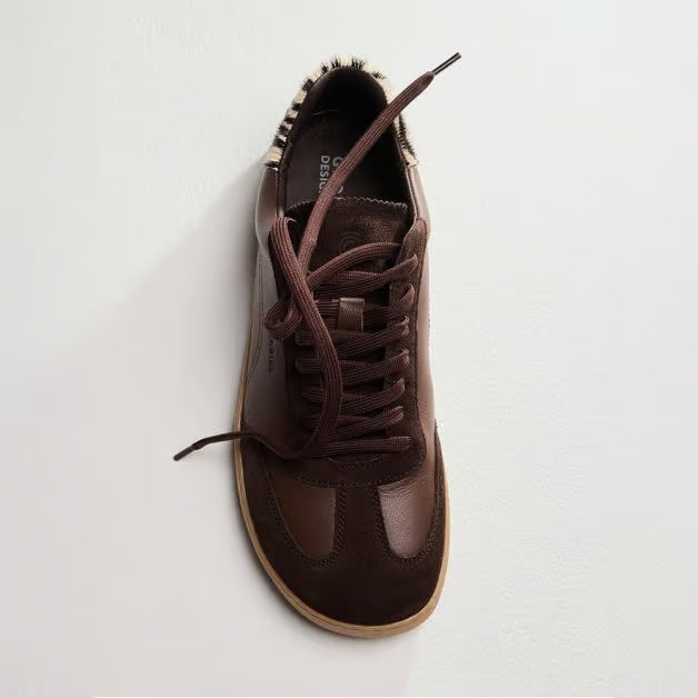 DEPORTIVA BAREFOOT MUJER PANAMA PIEL MARRÓN Y ZEBRA - GROUNDIES