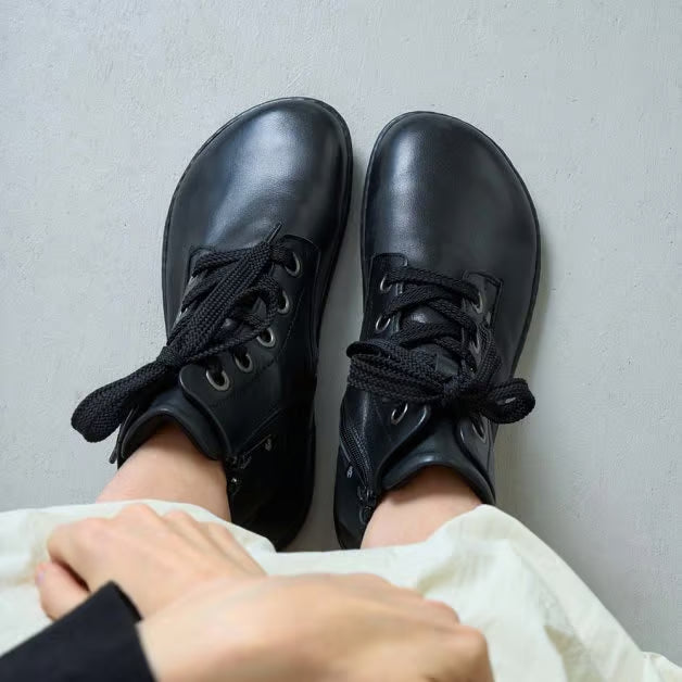 BOTA DE CORDONES BAREFOOT PLUS  MUJER SALZBURG PIEL NEGRO - GROUNDIES