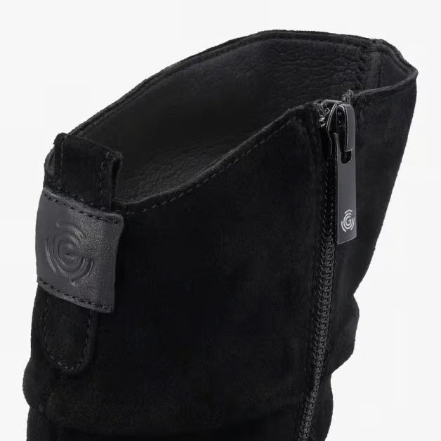 BOTA DE CAÑA BAJA BAREFOOT PLUS  MUJER ODESSA ANTE NEGRO - GROUNDIES