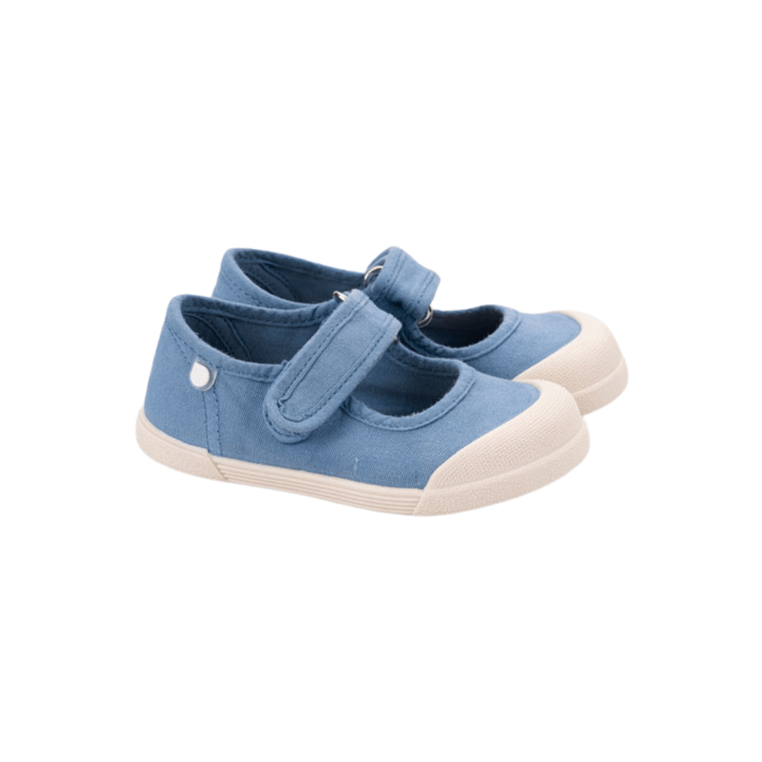 MERCEDITAS RESPETUOSAS DE LONA PARA NIÑA MERCEDES IGOR AZUL VAQUERO - GARÓS