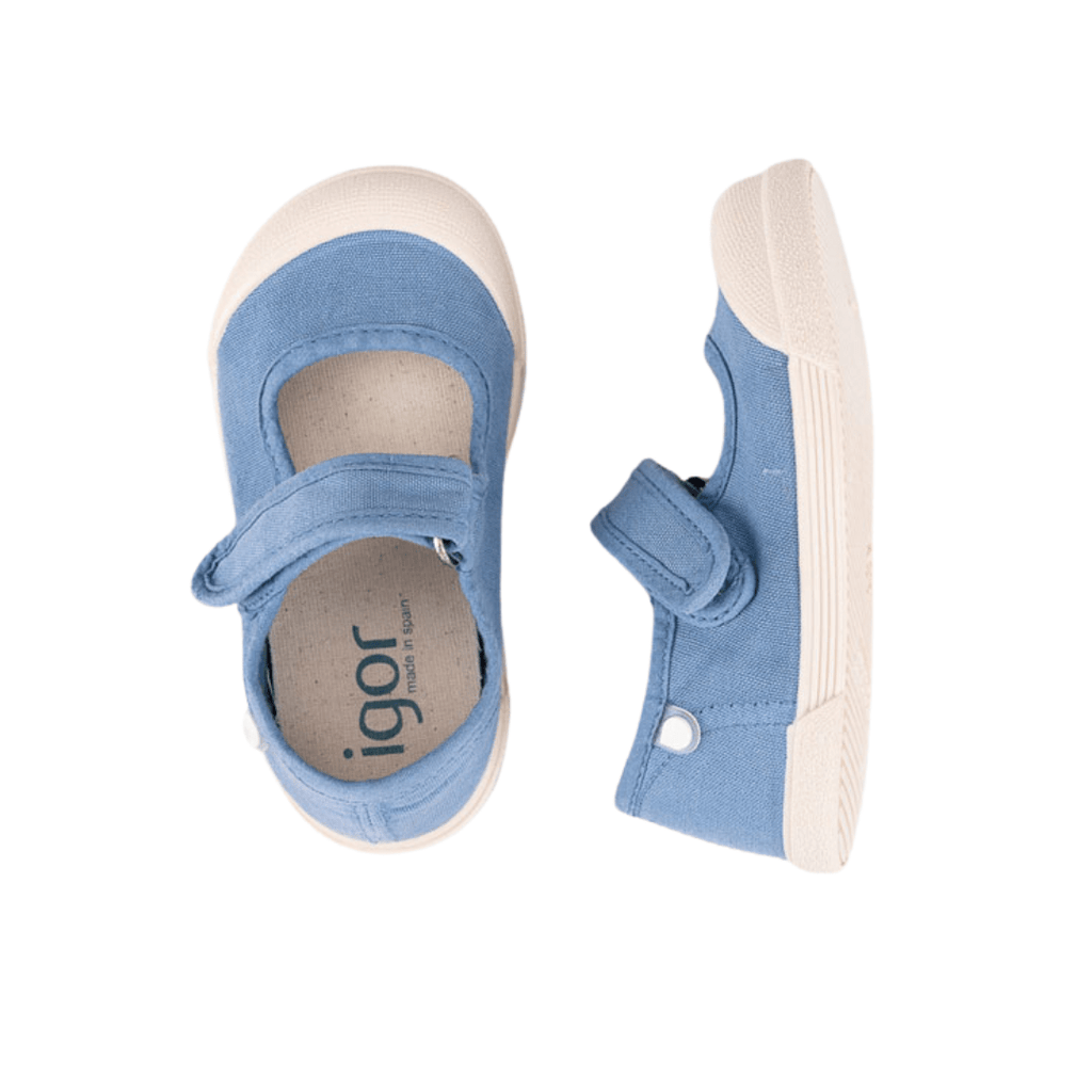 MERCEDITAS RESPETUOSAS DE LONA PARA NIÑA MERCEDES IGOR AZUL VAQUERO - GARÓS