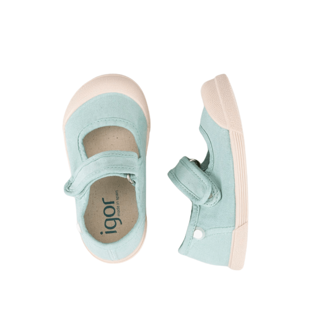 MERCEDITAS RESPETUOSAS DE LONA PARA NIÑA MERCEDES IGOR VERDE MENTA - GARÓS