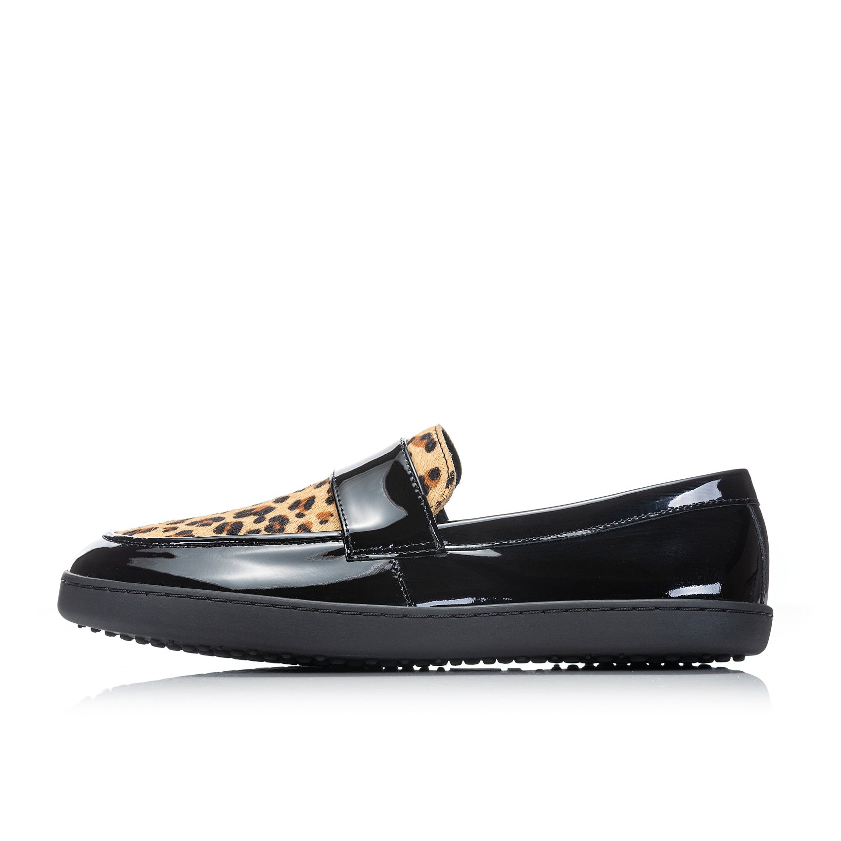 MOCASIN BAREFOOT SHEEN LEO NEGRO Y LEOPARDO - SHAPEN - GARÓS