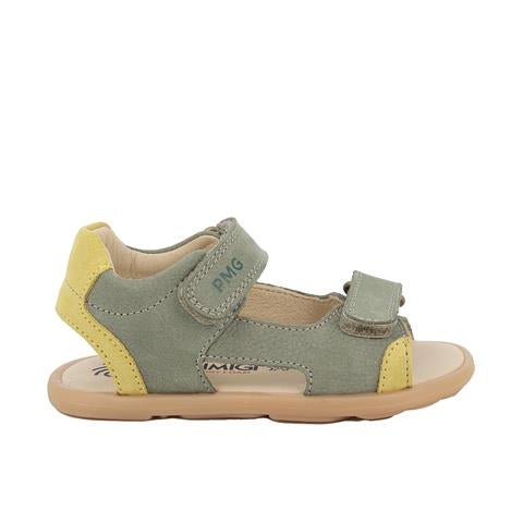 SANDALIA ABIERTA BAREFOOT INFANTIL SANDALO THIN 1416633 PIEL VERDE KAKI - PRIMIGI - GARÓS