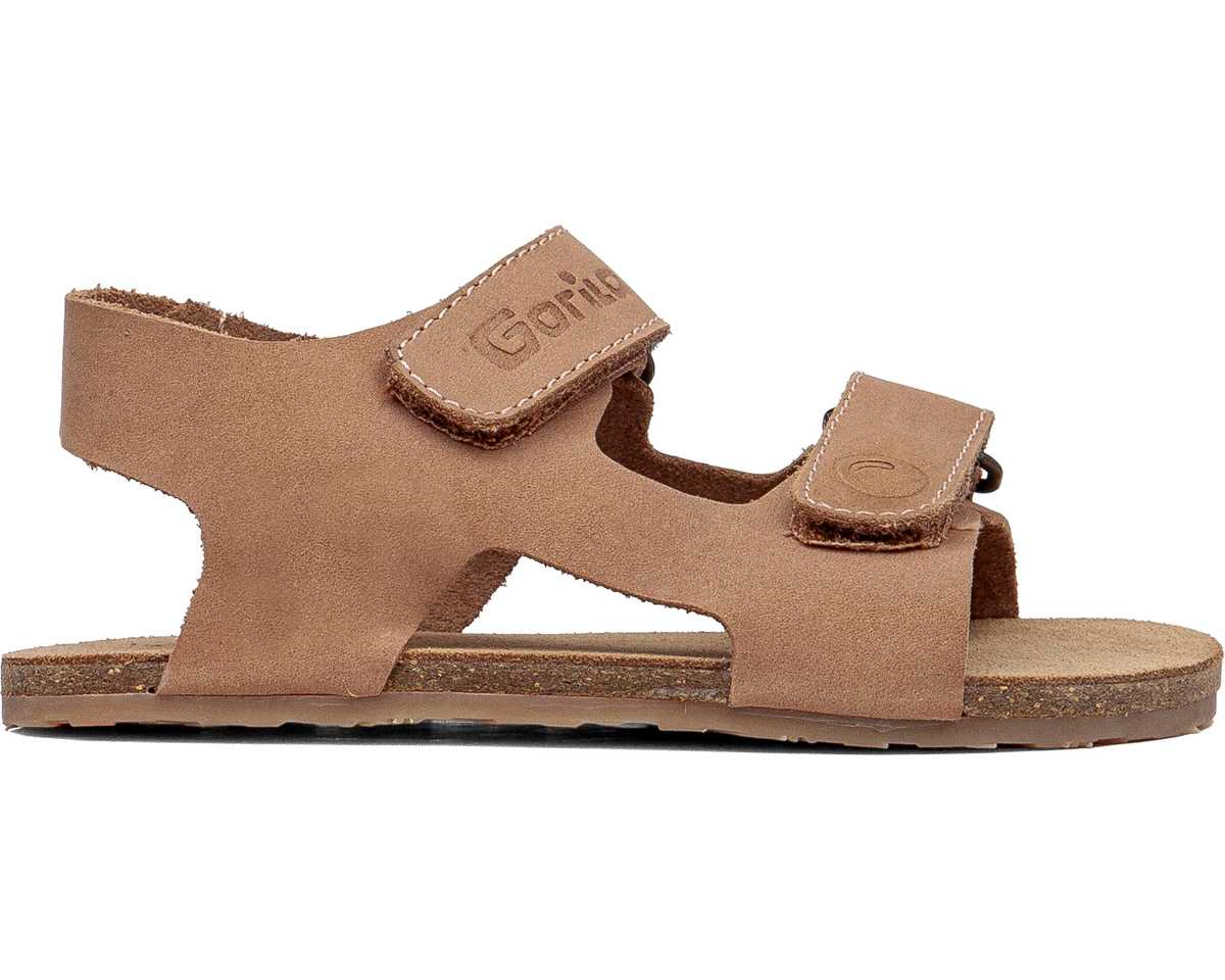 SANDALIA BAREFOOT ADULTO DOBLE TIRA CON VELCRO BIOS MARRÓN - GORILA - GARÓS
