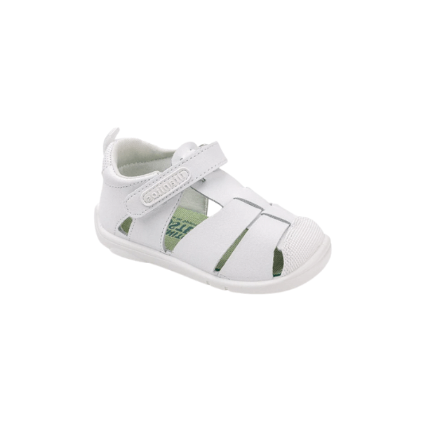 SANDALIA BAREFOOT B500 ERIC TITANITOS PIEL LAVABLE BLANCA - GARÓS