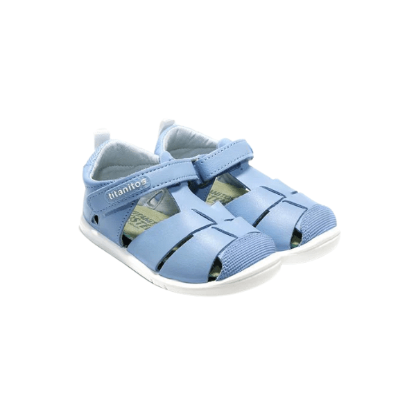 SANDALIA BAREFOOT B500 ERIC TITANITOS PIEL LAVABLE CELESTE - GARÓS
