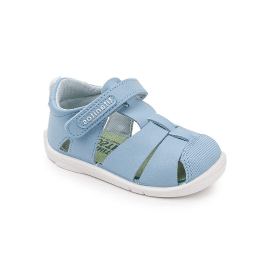 SANDALIA BAREFOOT B500 ERIC TITANITOS PIEL LAVABLE CELESTE - GARÓS