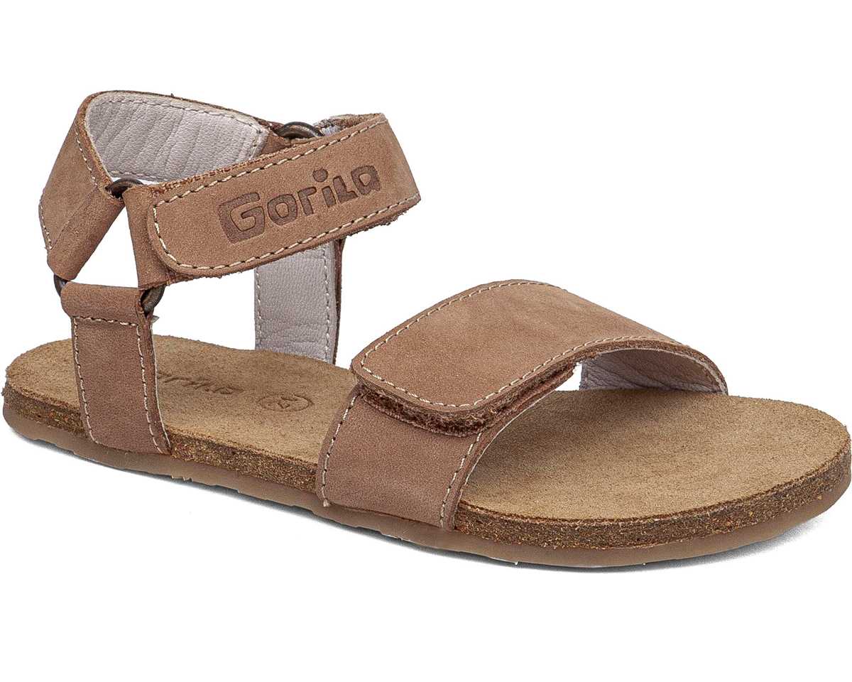 SANDALIA BAREFOOT CON VELCRO BIOS MARRÓN (T.24 - 38) - GORILA - GARÓS